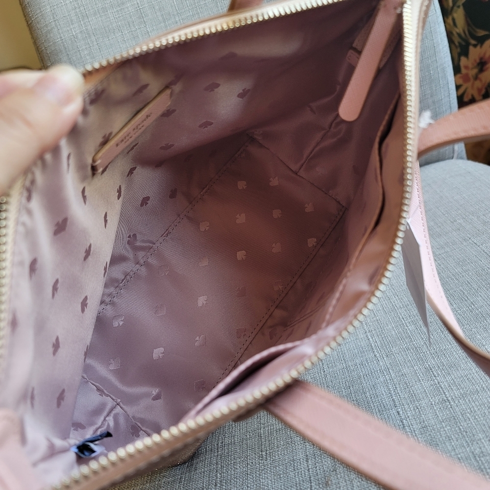 Kate Spade Bag Joeley Small Satchel Pink Glitter Rose Gold - Picture 9 of 11
